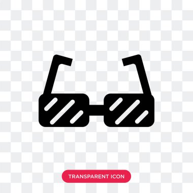 Saydam arka plan üzerinde B izole büyük güneş gözlüğü vektör simgesi