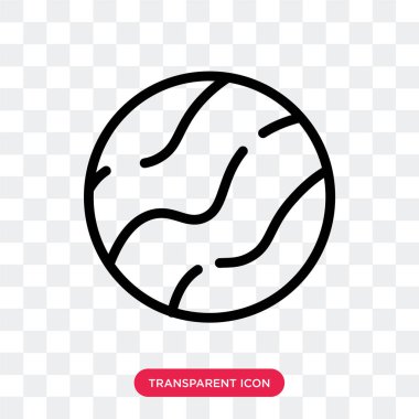 Saydam arka plan üzerinde gezegen lo izole gezegen vektör simgesi