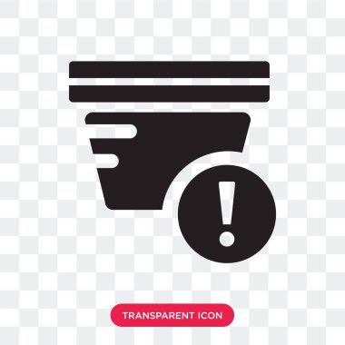 Saydam arka plan üzerinde S izole duman dedektörü vektör simgesi