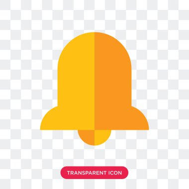 Saydam arka plan üzerinde çan logosu d izole Bell vektör simgesi