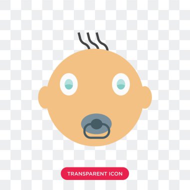 İzole bebek gülümseme vektör simge şeffaf arka plan üzerinde bebek 