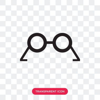 Saydam arka plan üzerinde Eyegl izole gözlük vektör simgesi