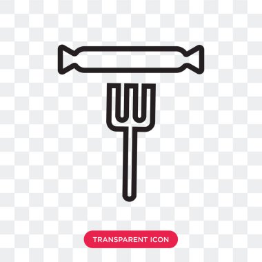 Saydam arka plan üzerinde sosis izole sosis vektör simgesi 