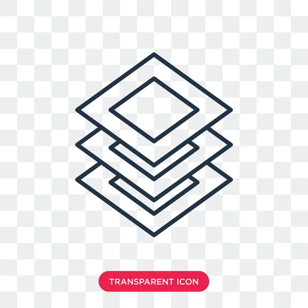Lagen vector pictogram geïsoleerd op transparante achtergrond, lagen logo ontwerp — Stockvector