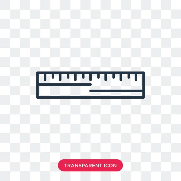 Liniaal vector pictogram geïsoleerd op transparante achtergrond, liniaal logo ontwerp — Stockvector