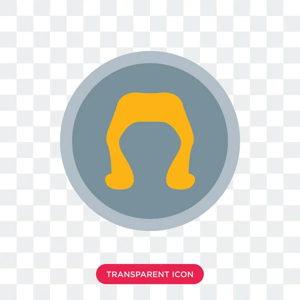 Peluca icono vectorial aislado sobre fondo transparente, Wig logo des — Vector de stock