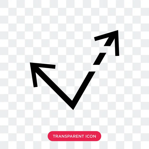 Diagonal arrow vector icon isolated on transparent background, D — Stock Vector