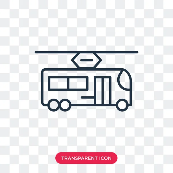 Icône vectorielle Trolleybus isolée sur fond transparent, conception du logo Trolleybus — Image vectorielle