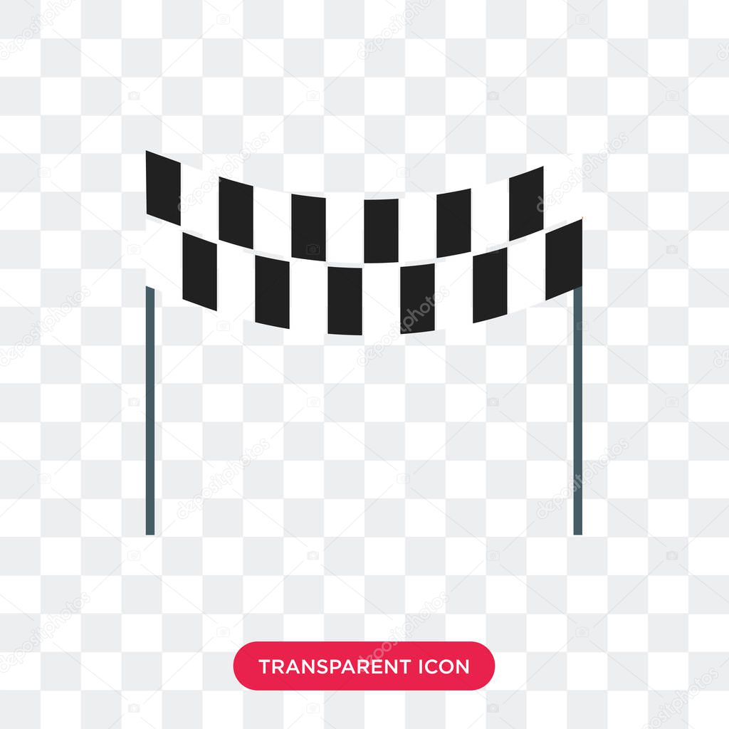 Finish line vector icon isolated on transparent background, Fini