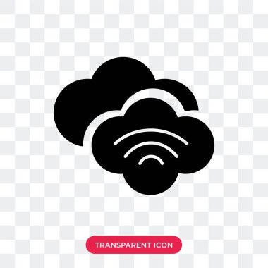 Vektör simgesi üzerinde şeffaf arka plan izole bulut, 