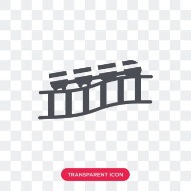 Saydam arka plan üzerinde R izole roller coaster vektör simgesi