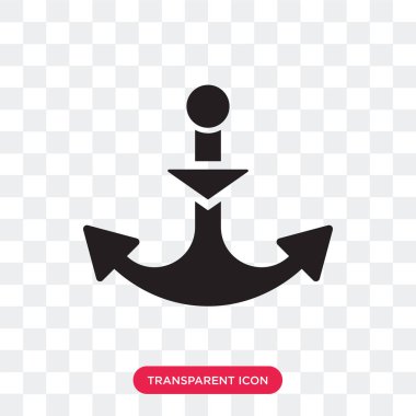 Saydam arka plan üzerinde çapa lo izole çapa vektör simgesi