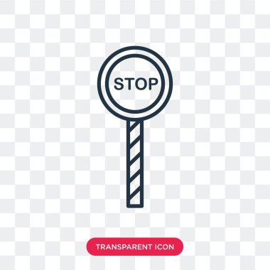 Saydam arka plan üzerinde Stop logo tasarımı izole vektör simge durdurmak