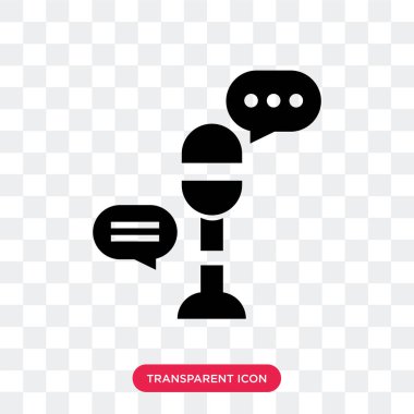 Saydam arka plan üzerinde mikro izole mikrofon vektör simgesi