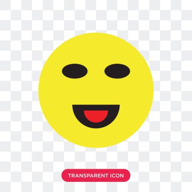 Saydam arka plan üzerinde mutlu logosu izole mutlu vektör simgesi