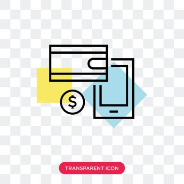 Saydam arka plan üzerinde P izole ödeme yöntemi vektör simgesi