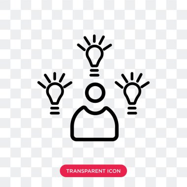 Saydam arka plan üzerinde fikir logosu d izole fikir vektör simgesi