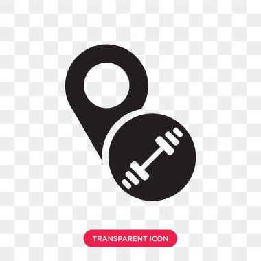 Saydam arka plan üzerinde Locatio izole konum vektör simgesi