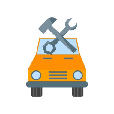 Araba tamir simge vektör, beyaz arka plan üzerinde izole arabayı tamir şeffaf işareti, sanayi sembolleri