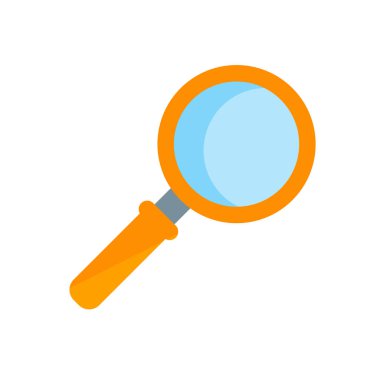 Beyaz arka plan, Büyüteç şeffaf işareti, sanayi sembolleri izole büyüteç simgesini vektör