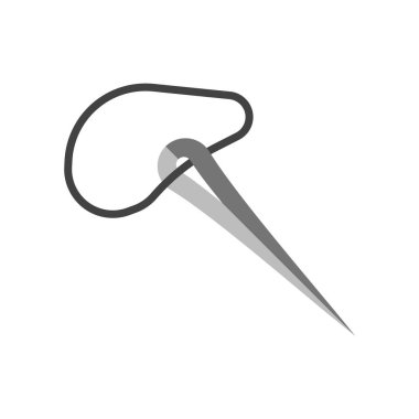 Beyaz arka plan, iğne şeffaf işareti, Eskiçağ tarihi sembolleri izole iğne simge vektör