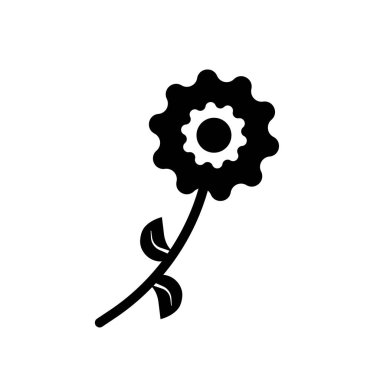 İzole beyaz arka plan, çiçek şeffaf işareti, Eko simgeleri simge vektör çiçek