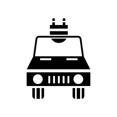 Elektrikli otomobil simge vektör izole beyaz arka plan, elektrikli otomobil şeffaf işareti, Eko sembolleri