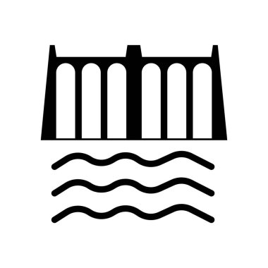 Beyaz arka plan, Dam şeffaf işareti, Eko sembolleri izole Barajı simge vektör