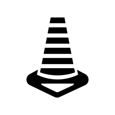 Koni simge vektör beyaz arka plan, koni şeffaf işareti, inşaat izole sembolleri