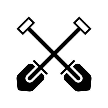 Kürek simge vektör beyaz arka plan, kürek şeffaf işareti, inşaat izole sembolleri