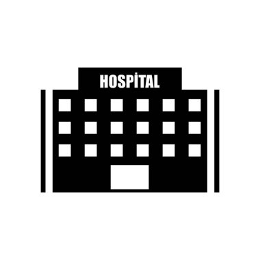 Hastane Binası simge vektör beyaz arka plan, hastane Binası şeffaf işareti, inşaat izole sembolleri