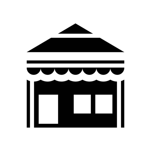 Malý Obchod Markýzou Ikona Vektor Izolovaných Bílém Pozadí Malý Obchod — Stockový vektor