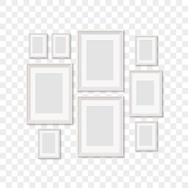 boş resim çerçeveleri fotoğraflar için. vektör realisitc mockup. saydam arka plan tasarım şablonu