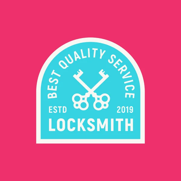 Vintage locksmith logo. retro styled key cutting service emblem. vector illustration — Stock Illustration Vintage locksmith logo. retro styled key cutting service emblem. vector illustration Stock Illustration