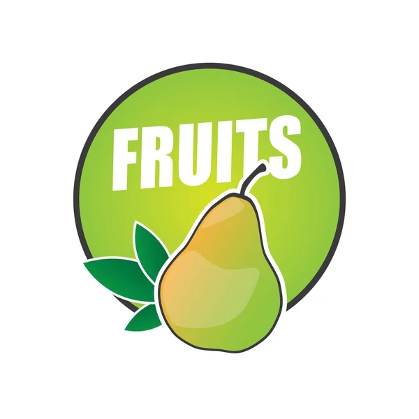 Logo gyümölcs, természetes termék és egészséges ételek — Stock Vector