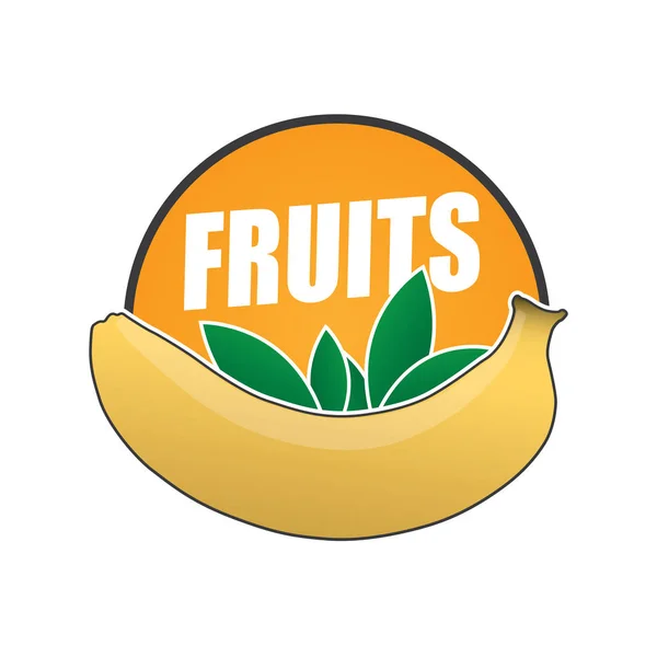 Logo Obst, Naturprodukt und gesunde Ernährung — Stockvektor