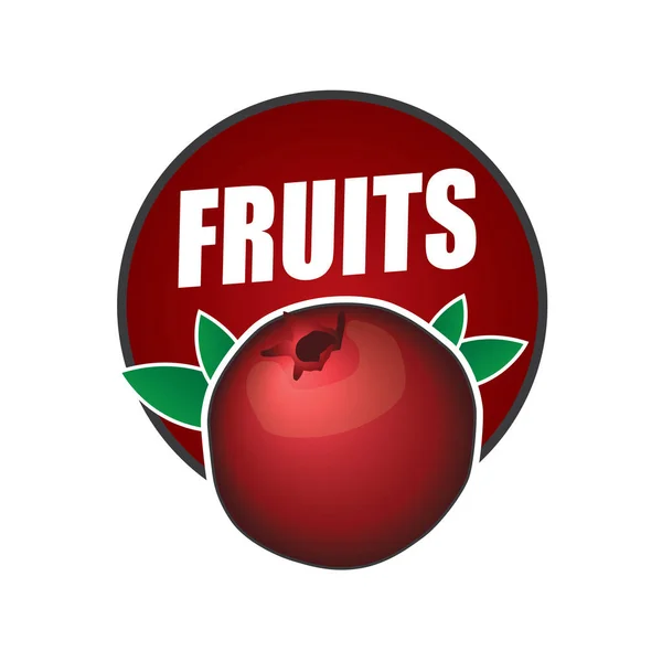 로고 과일, 천연 제품, 건강 식품 — 스톡 벡터