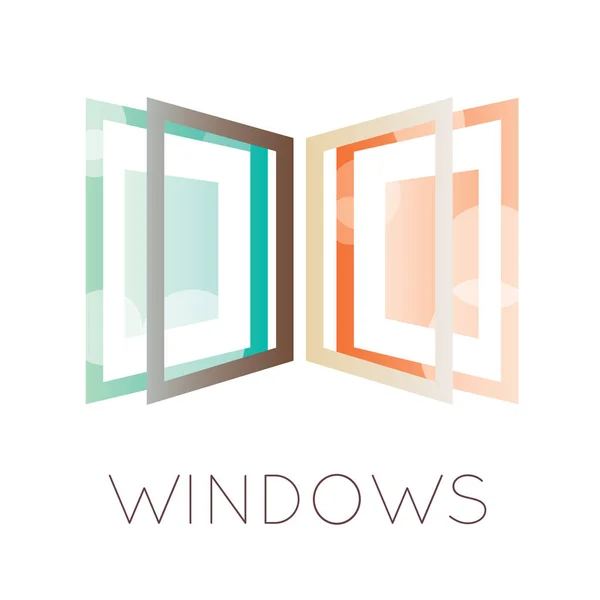 Logo vectorial sobre el tema de Windows, puertas — Vector de stock