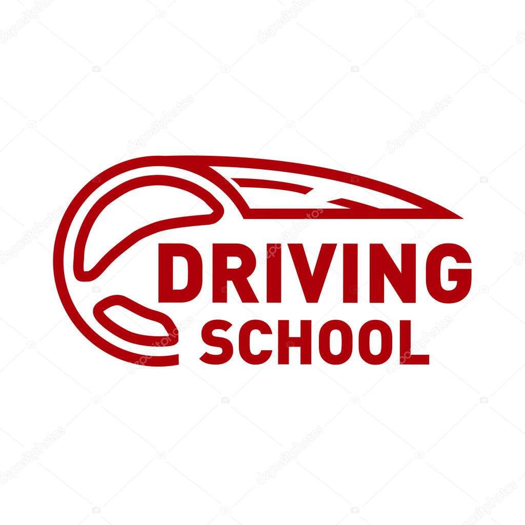 vector logo on the theme of driving school, car