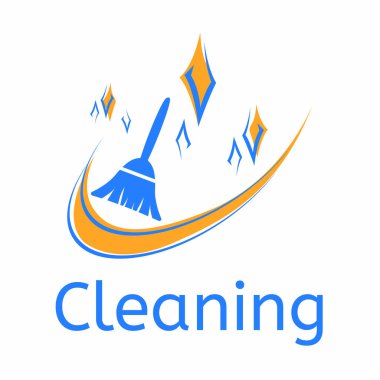 temizlik ve süpürme hizmeti vektör logosu