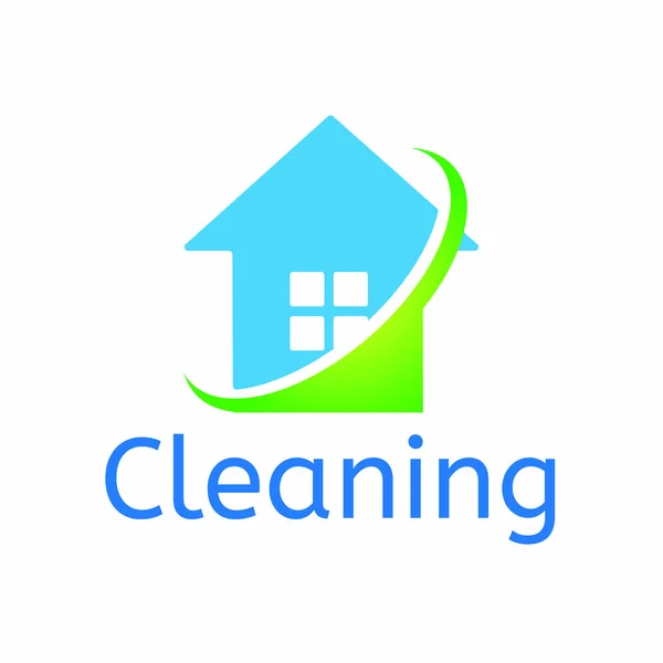 Διανυσματικό λογότυπο του καθαρισμού και της υπηρεσίας σάρωσης — Διανυσματικό Αρχείο