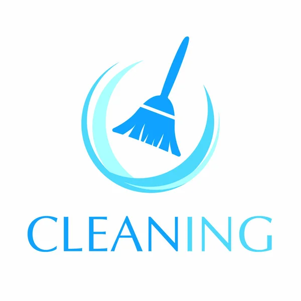 Διανυσματικό λογότυπο του καθαρισμού και της υπηρεσίας σάρωσης — Διανυσματικό Αρχείο