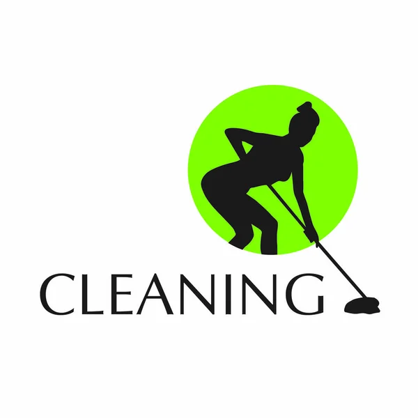 Logo vettoriale del servizio di pulizia e spazzata — Vettoriale Stock