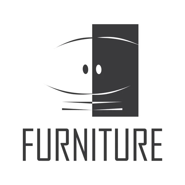 Logotipo del vector para la tienda de venta de muebles, sofá y armario — Archivo Imágenes Vectoriales