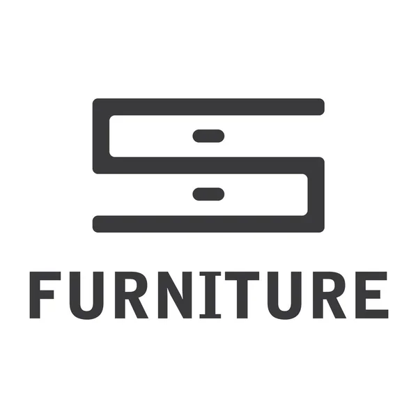 Logotipo del vector para la tienda de venta de muebles, sofá y armario — Archivo Imágenes Vectoriales