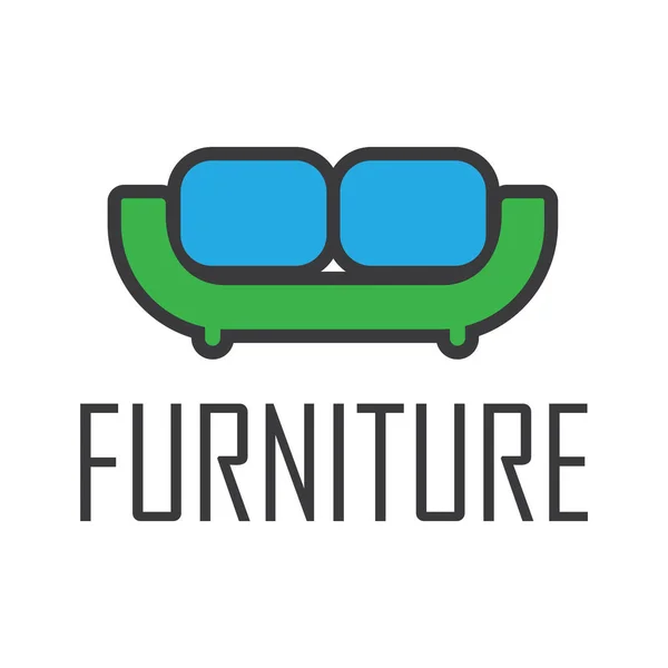 Logotipo del vector para la tienda de venta de muebles, sofá y armario — Vector de stock
