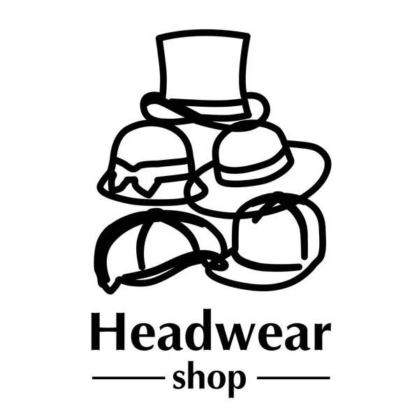 Logo vectoriel pour chapeaux et casquettes de magasin — Image vectorielle