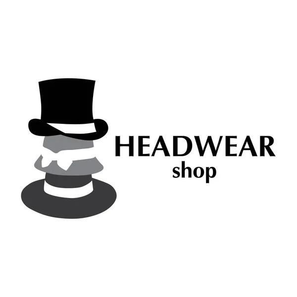 Векторный логотип для шляп и колпачков магазина — стоковый вектор