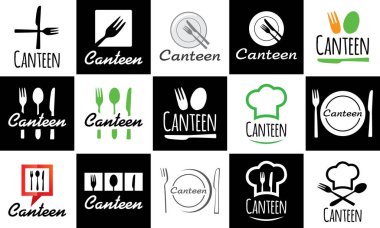 Yemek odası, kafe ve restoran için vektör logosu