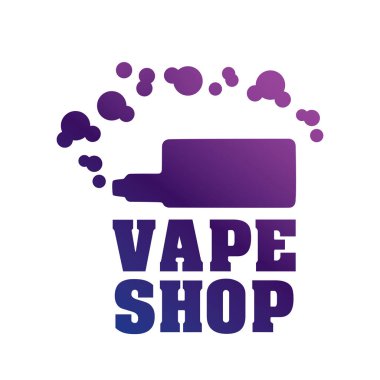 Vaping konusunda vektör logosu, elektronik sigara